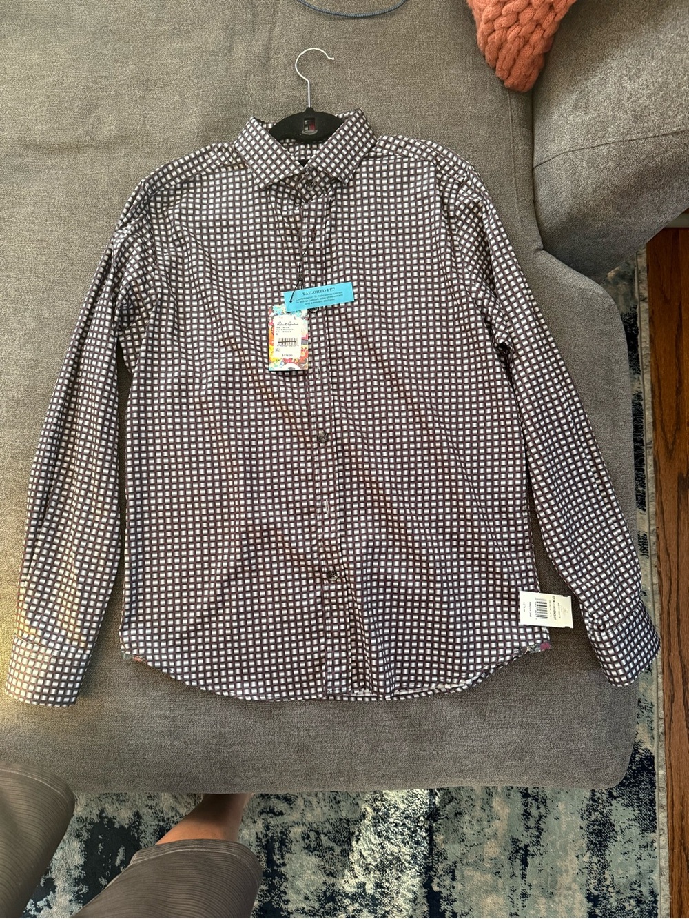 NWT Robert Graham Weylin Tailored Fit Bordeaux Shirt Men’s M $178